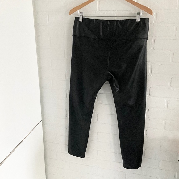 Anthropologie x 7 for All Mankind Leggings Liquid Vegan Leather Black Like new L - Picture 7 of 10